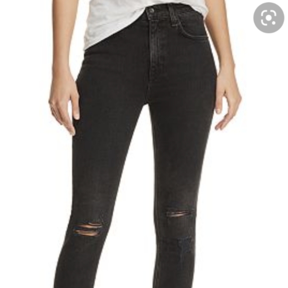 Rag and Bone High Rise Distressed Skinny - Picture 2 of 12